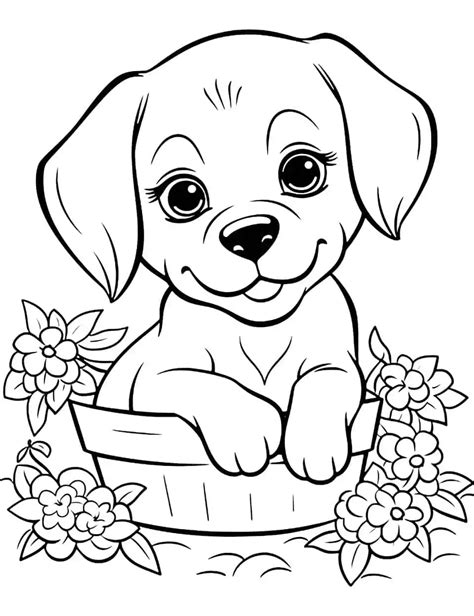 Easy Coloring Pages Of Dogs