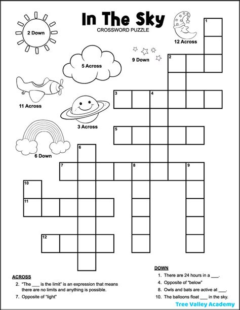 Easy Crossword Puzzles For Kids Printable