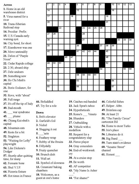Easy Crosswords For Seniors Printable