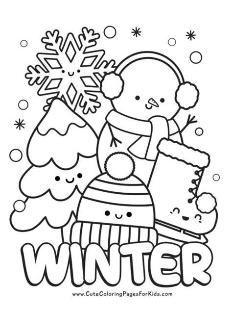 Easy Cute Winter Coloring Pages