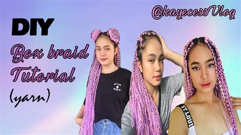 Easy Diy Box Braid Tutorial Using Yarn Kayecess Fajada