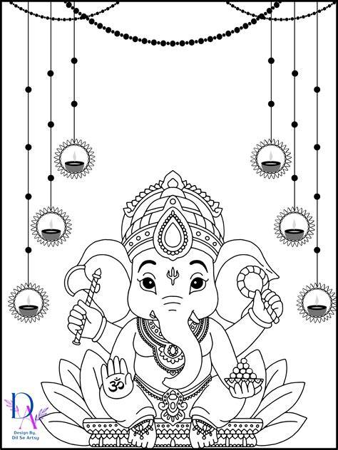 Easy Ganesha Coloring Pages