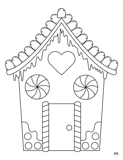 Easy Gingerbread House Coloring Page