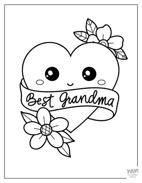 Easy Grandma Coloring Pages