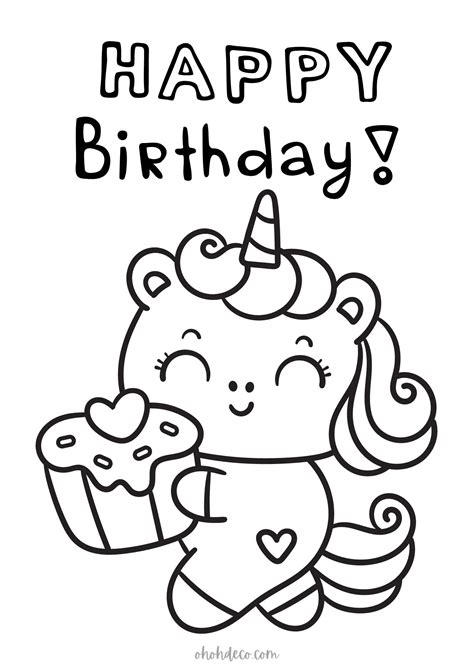 Easy Happy Birthday Coloring Pages