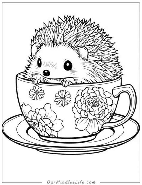 Easy Hedgehog Coloring Page