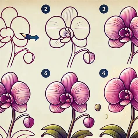 Easy How To Draw Orchids