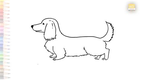 Long Haired DACHSHUND Dog Pencil Drawing Art Print Signed by