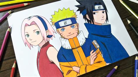 Easy Naruto Sasuke Sakura Drawing