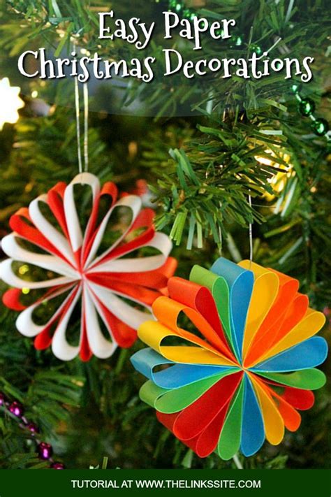 Easy Paper Christmas Decorations For Kids