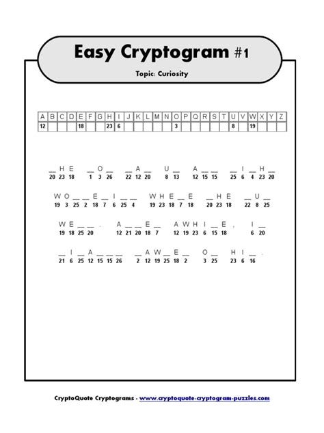 Easy Printable Cryptograms