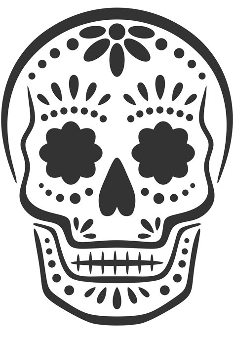Easy Printable Sugar Skull Pumpkin Stencil