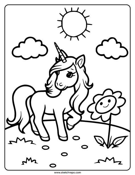 Easy Printable Unicorn Coloring Pages