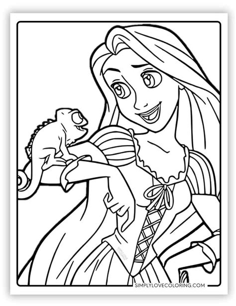 Easy Rapunzel Coloring Pages