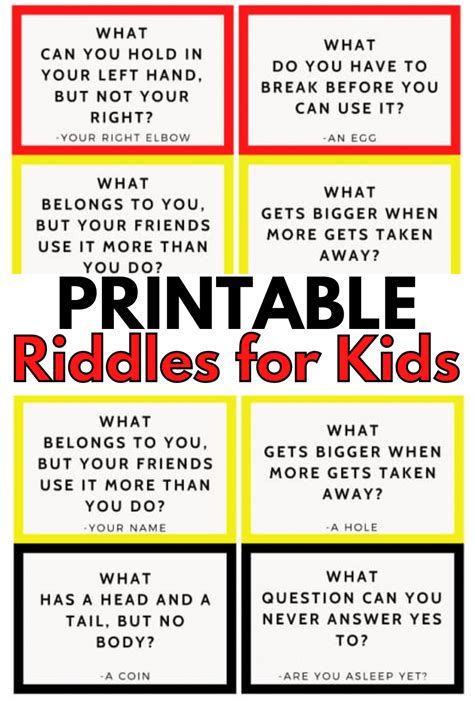 Easy Riddles For Kids Printable