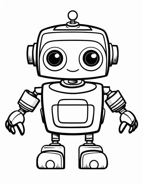 Easy Robot Coloring Pages