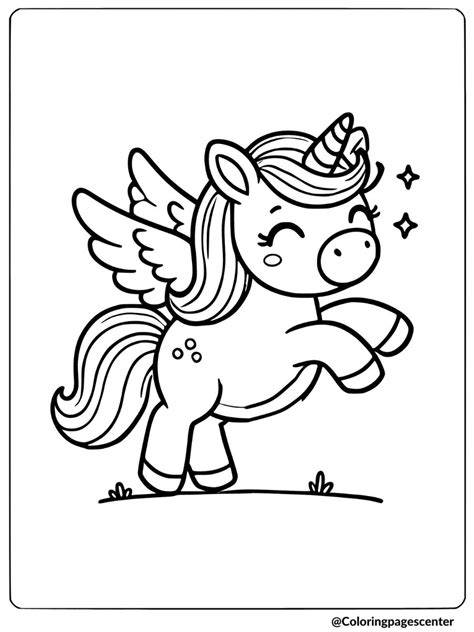 Easy Unicorn Coloring Pages