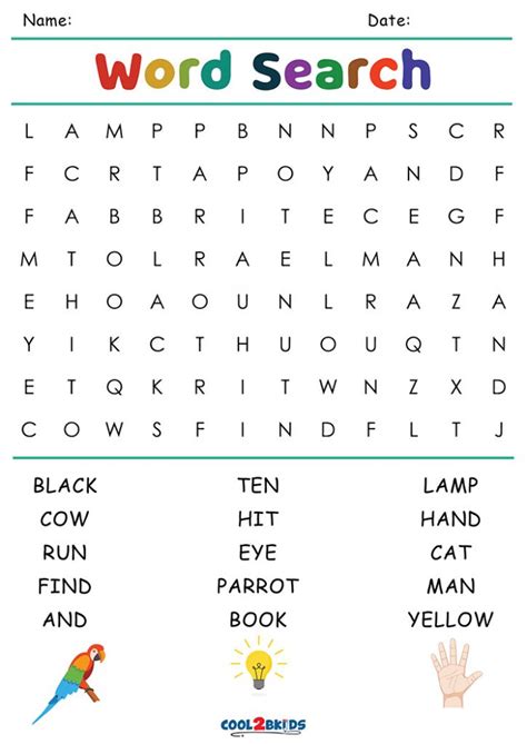 Easy Word Search Puzzles Printable
