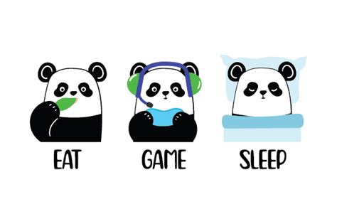 Download Eat, Game, Sleep Panda SVG File - SVG Design Commercial Use Free PSD Mockups