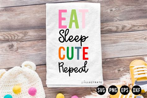 Download Eat - Sleep - Be Cute -... SVG File - SVG Design Cricut SVG Free PSD Mockups