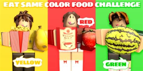 Eat Same Color Food Challenge - Roblox