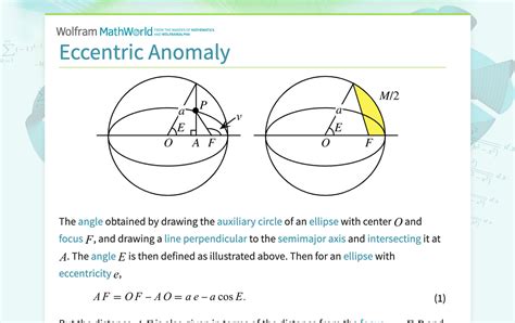 Eccentric Anomaly Calculator