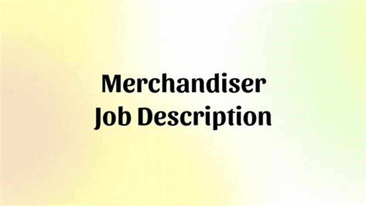 Eclipse 2024 Merchandiser Job Posting