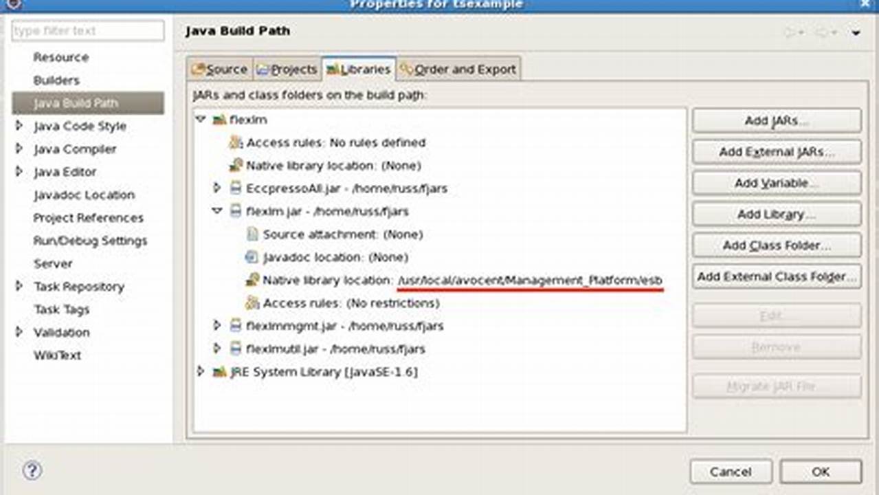 Eclipse Library Path C  Diet