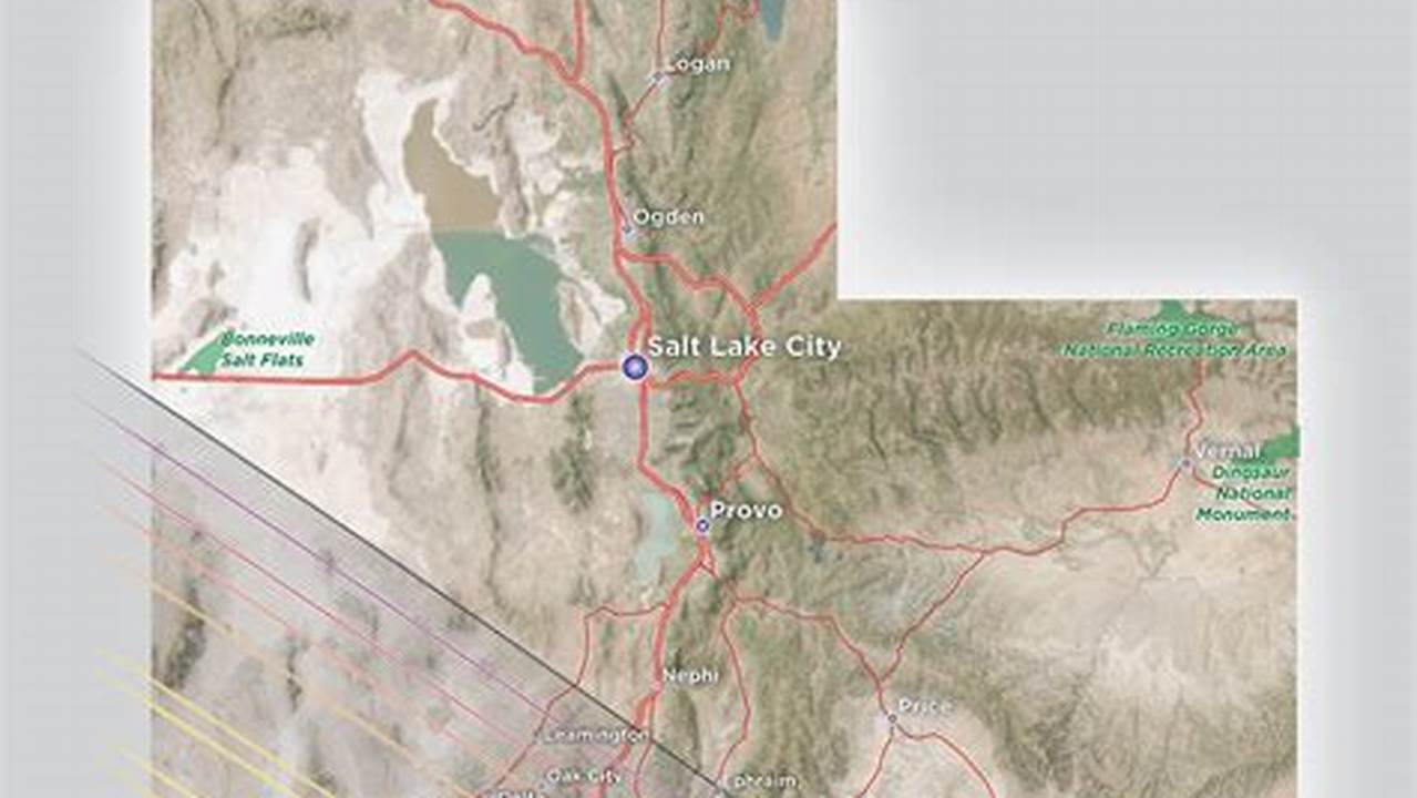 Eclipse Path Through Utah