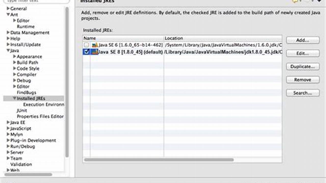 Eclipse Set Jdk Version