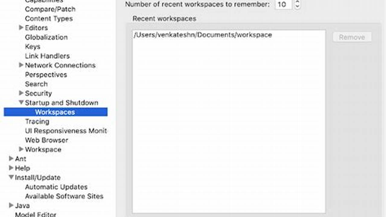 Eclipse Workspace Location