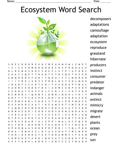 Ecosystem Word Search Answer Key Solutions And Answers