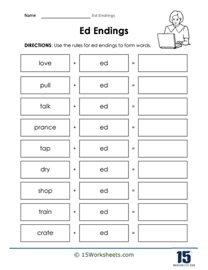 Ed Ending Worksheets