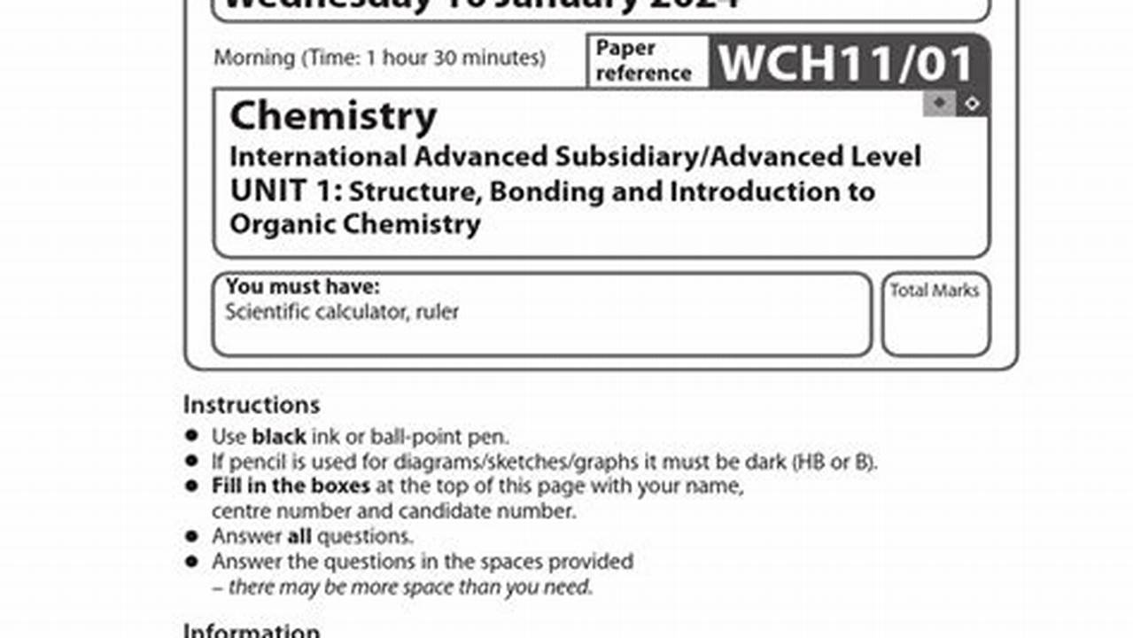 Edexcel Ial Jan 2024