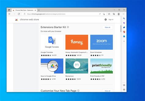 Edge extensions ported from Chrome