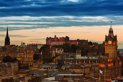 Edinburgh skyline sunset