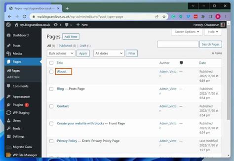 Edit Page In WordPress Through WordPress Backend