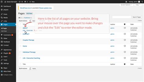 Edit Page In WordPress Via Live Website