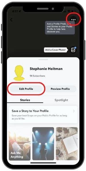 Edit Public Profile on Snapchat