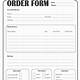 Editable Order Form Template Word