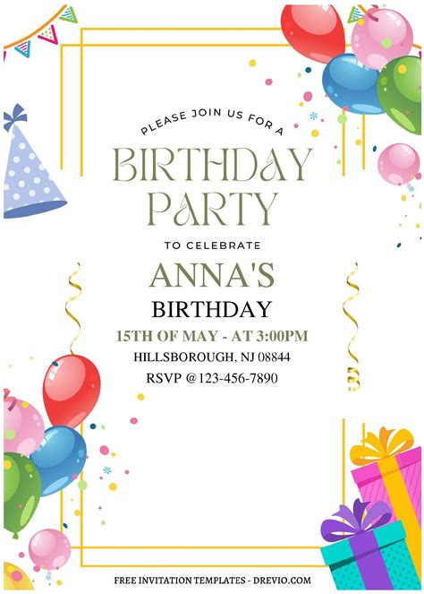 Editable Birthday Invitation Templates