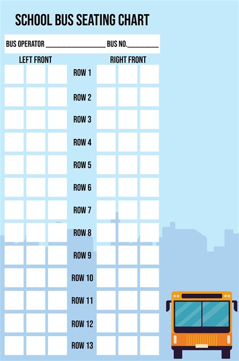 Editable Bus Seating Chart Template