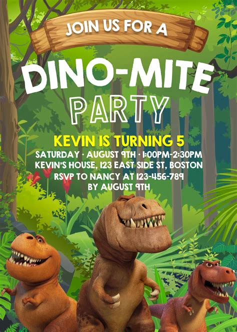 Editable Dinosaur Birthday Invitations Templates Free