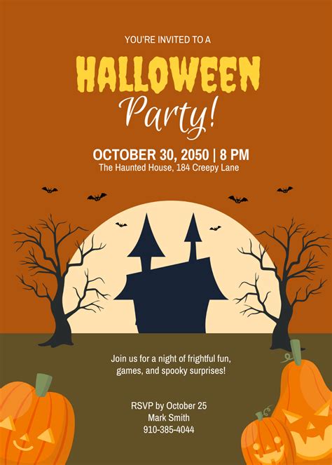 Editable Downloadable Free Printable Halloween Party Invitations