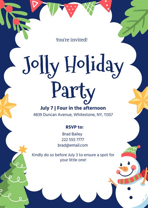 Editable Free Holiday Party Invitation Templates Word