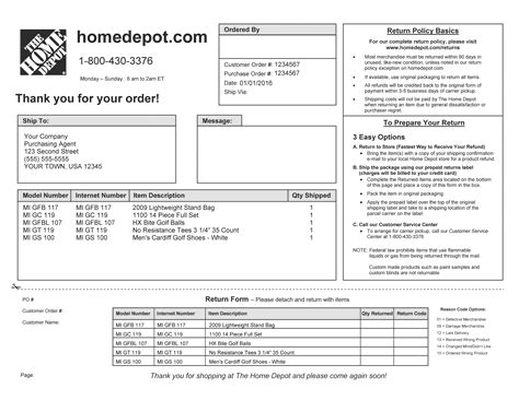 Editable Home Depot Receipt Template