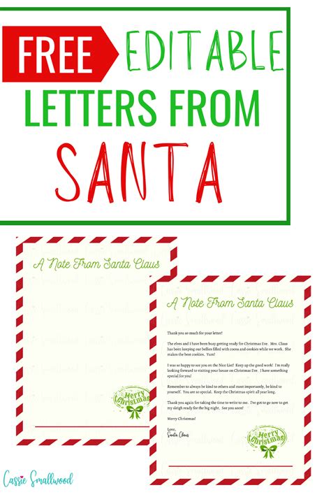 Editable Letter From Santa Template