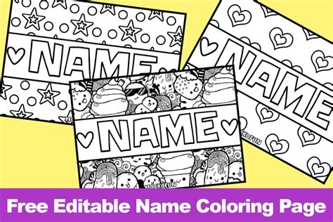 Editable Name Coloring Page