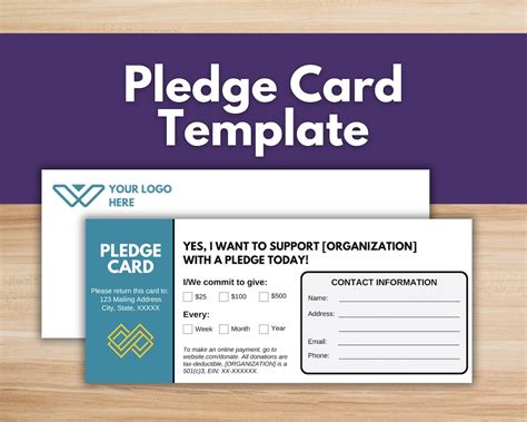 Editable Pledge Card Template