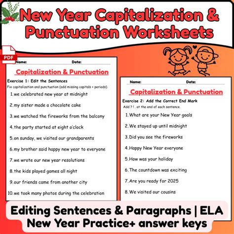 Editing Sentences For Capitalization And Punctuation Worksheets